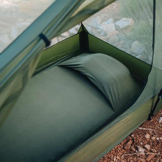 Ultralight insulated camping ground pad product close up
