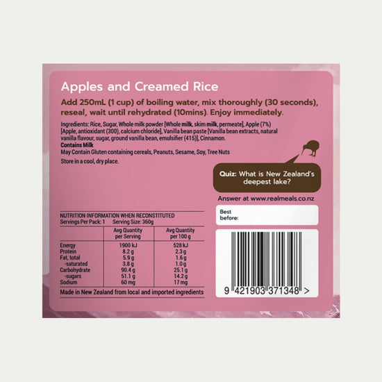 Real Meals - Apples & Creamed Rice