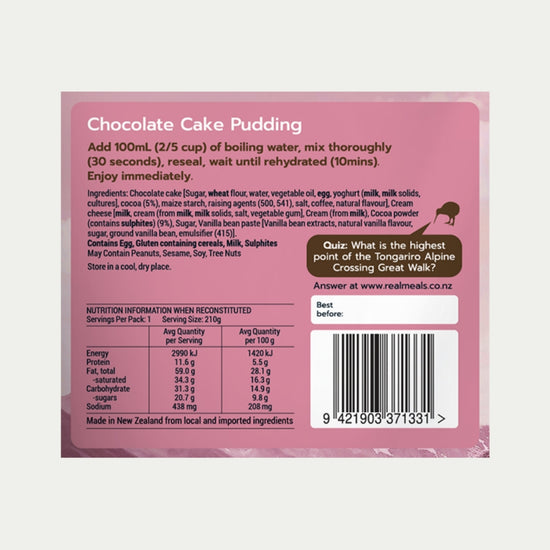 Real Meals - Chocolate Cake Pudding