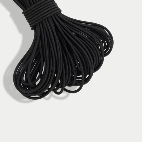 Elastic Shock Cord (1/8”) - 15m Midnight Black 15 meters