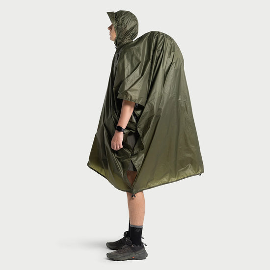 Ultralight Rain Poncho Tarp For Hiking & Camping
