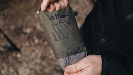 Ultralight camping pillow in stuff sack