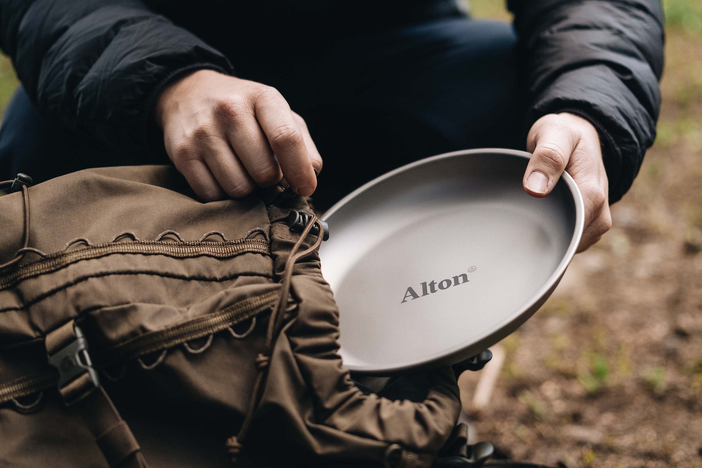 MAXCOOK Pure Titanium Camping Plate - 8.66 Inch Ultralight Backpacking Dish, Durable & Rust-Proof For Outdoor Cooking