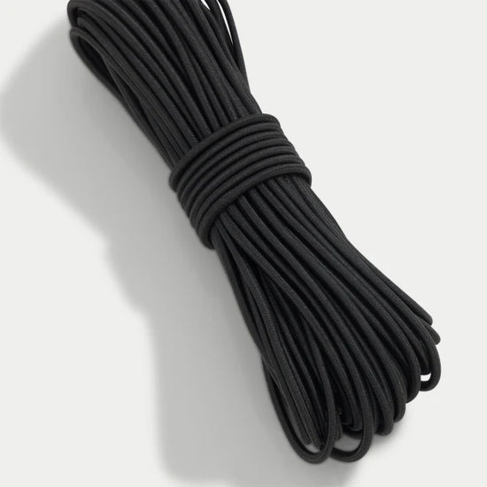 Elastic Shock Cord (1/8”) - 15m Midnight Black 15 meters
